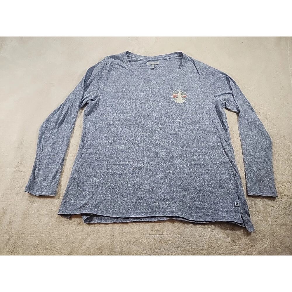Ocean & Coast Ling Sleeve Tshirt Heather Blue Large With Tree Crest Ladies